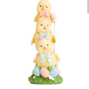 Stacked Yellow Chicks Easter Figurine